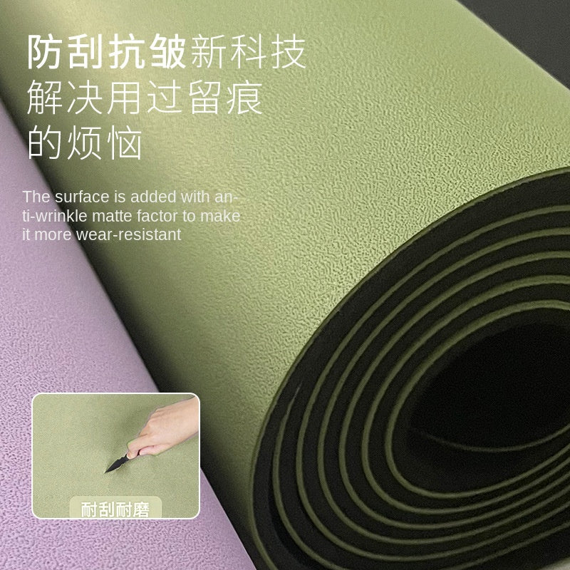 Matte PU Natural Rubber Yoga Mat Non-Slip Durable Shock-Absorbing Exercise Dance Fitness Premium Mat