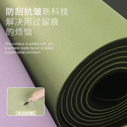 Matte PU Natural Rubber Yoga Mat Non-Slip Durable Shock-Absorbing Exercise Dance Fitness Premium Mat