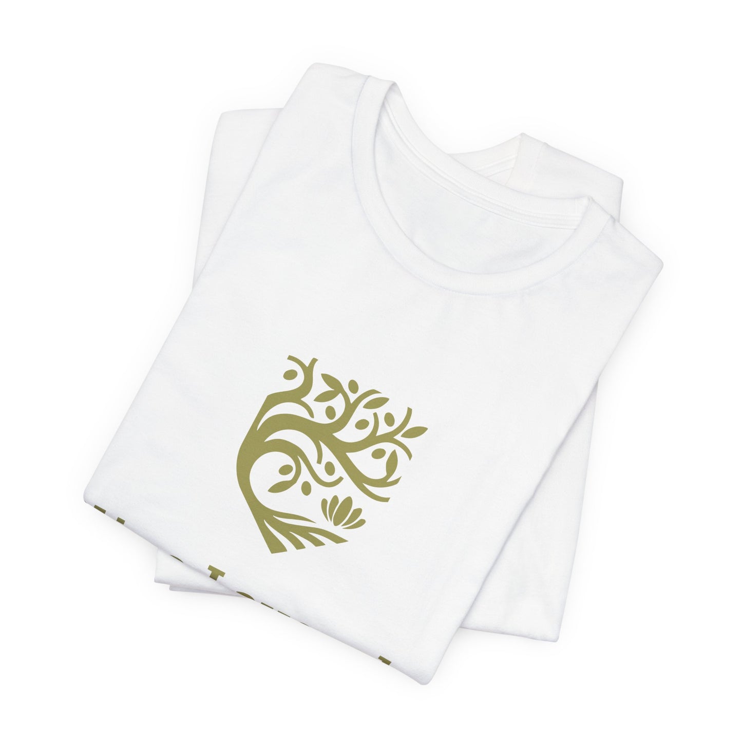 Olive Lavender Garden Tee — Botanical Logo Short Sleeve Shirt