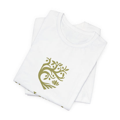 Olive Lavender Garden Tee — Botanical Logo Short Sleeve Shirt