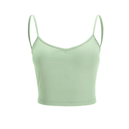 U Back Sport Underwear Push-up High Support Yoga Bra Gym Elastic Beautiful Workout Crop Top Women Thin Shoulder Strap