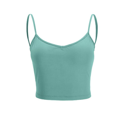 U Back Sport Underwear Push-up High Support Yoga Bra Gym Elastic Beautiful Workout Crop Top Women Thin Shoulder Strap