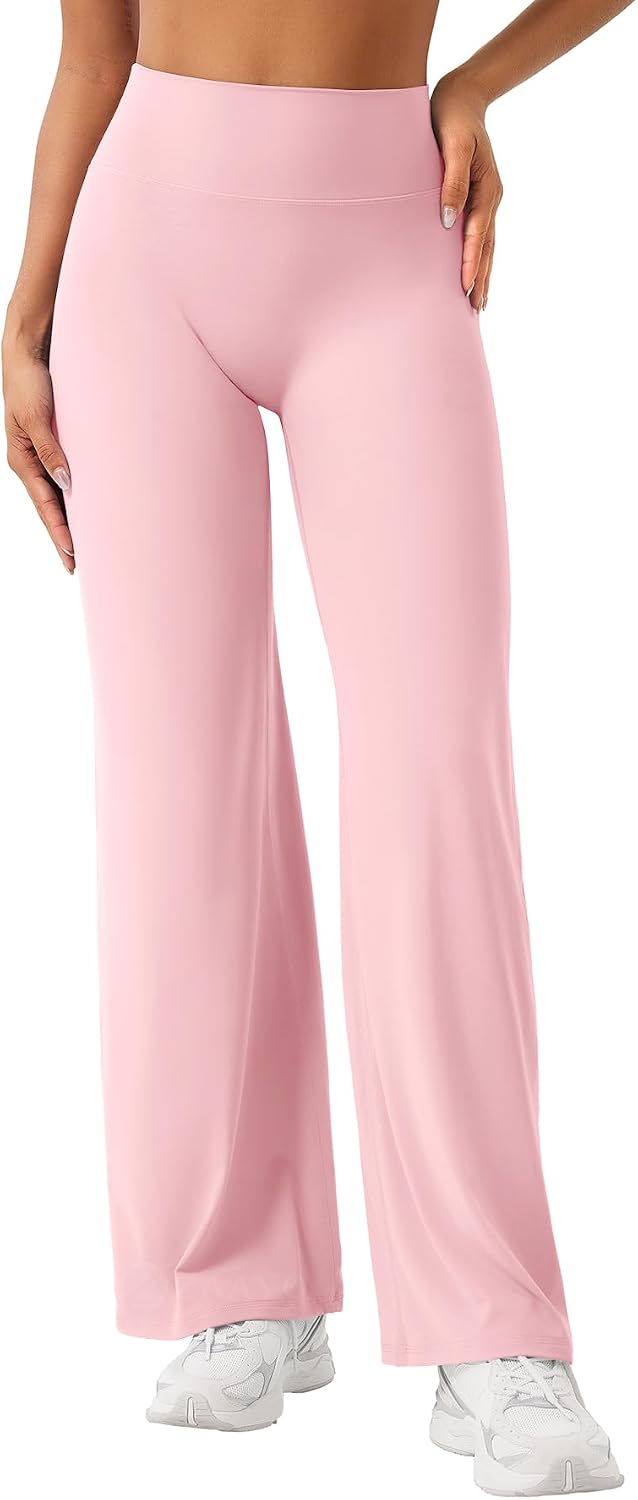 ZAAYO Nahtlose Straight Leggings Damen Hohe Taille Flared Leggings Yoga Hosen Sport Yoga Legging Damen Gym Yoga Pants Schlaghose-Regular/Lang/Extra Lang