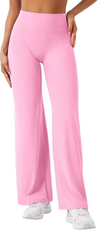 ZAAYO Nahtlose Straight Leggings Damen Hohe Taille Flared Leggings Yoga Hosen Sport Yoga Legging Damen Gym Yoga Pants Schlaghose-Regular/Lang/Extra Lang