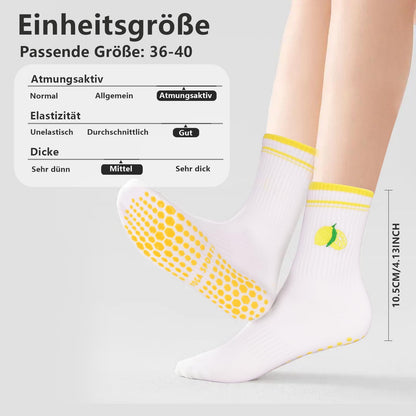 Kaempe Pilates Socken, Rutschfeste Socken Damen Mit Noppen, 3 Paar Stoppersocken Damen, Yoga Socken Mit Süßen Mustern, Antirutschsocken, Sportsocken Für Yoga, Ballett, Fitness