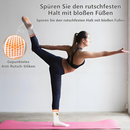 Kaempe Pilates Socken, Rutschfeste Socken Damen Mit Noppen, 3 Paar Stoppersocken Damen, Yoga Socken Mit Süßen Mustern, Antirutschsocken, Sportsocken Für Yoga, Ballett, Fitness