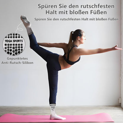 Kaempe Pilates Socken, Rutschfeste Socken Damen Mit Noppen, 3 Paar Stoppersocken Damen, Yoga Socken Mit Süßen Mustern, Antirutschsocken, Sportsocken Für Yoga, Ballett, Fitness