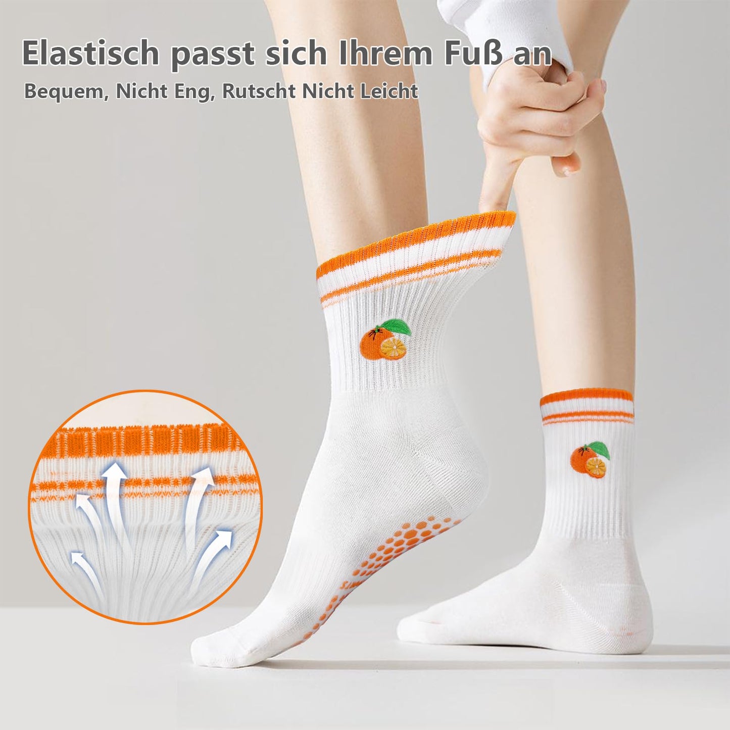 Kaempe Pilates Socken, Rutschfeste Socken Damen Mit Noppen, 3 Paar Stoppersocken Damen, Yoga Socken Mit Süßen Mustern, Antirutschsocken, Sportsocken Für Yoga, Ballett, Fitness