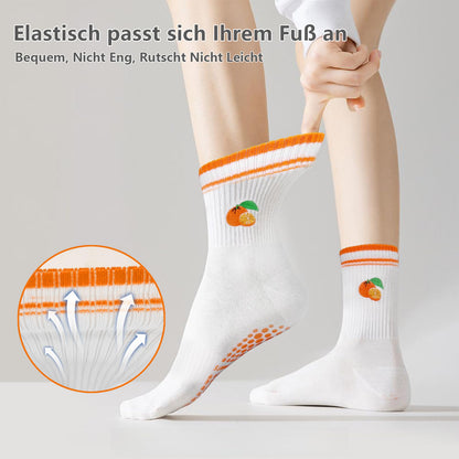 Kaempe Pilates Socken, Rutschfeste Socken Damen Mit Noppen, 3 Paar Stoppersocken Damen, Yoga Socken Mit Süßen Mustern, Antirutschsocken, Sportsocken Für Yoga, Ballett, Fitness