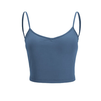 U Back Sport Underwear Push-up High Support Yoga Bra Gym Elastic Beautiful Workout Crop Top Women Thin Shoulder Strap