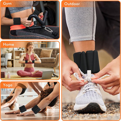 Ankle Weights, Wrist Weights 0.5lb Each - Adjustable Weighted Straps for Running, Walking, Fitness, Yoga, Workout