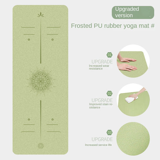 Matte PU Natural Rubber Yoga Mat Non-Slip Durable Shock-Absorbing Exercise Dance Fitness Premium Mat