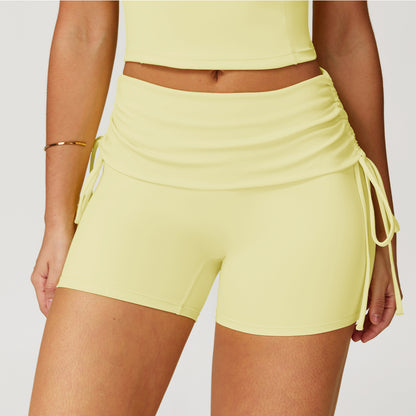Drawstring tight yoga shorts