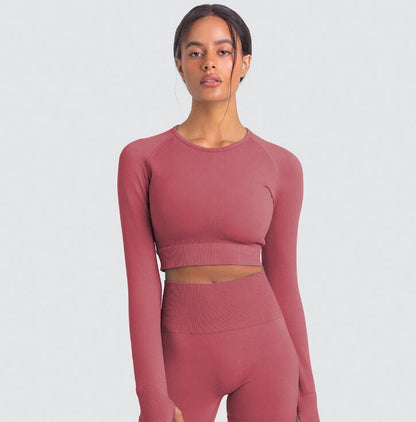 Women's Long Sleeve Top Gym Leggings Running Tights Sportswear Tracksuit Sports Suit For Fitness Clothing Seamless Yoga Set
