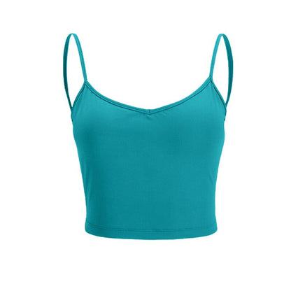 U Back Sport Underwear Push-up High Support Yoga Bra Gym Elastic Beautiful Workout Crop Top Women Thin Shoulder Strap