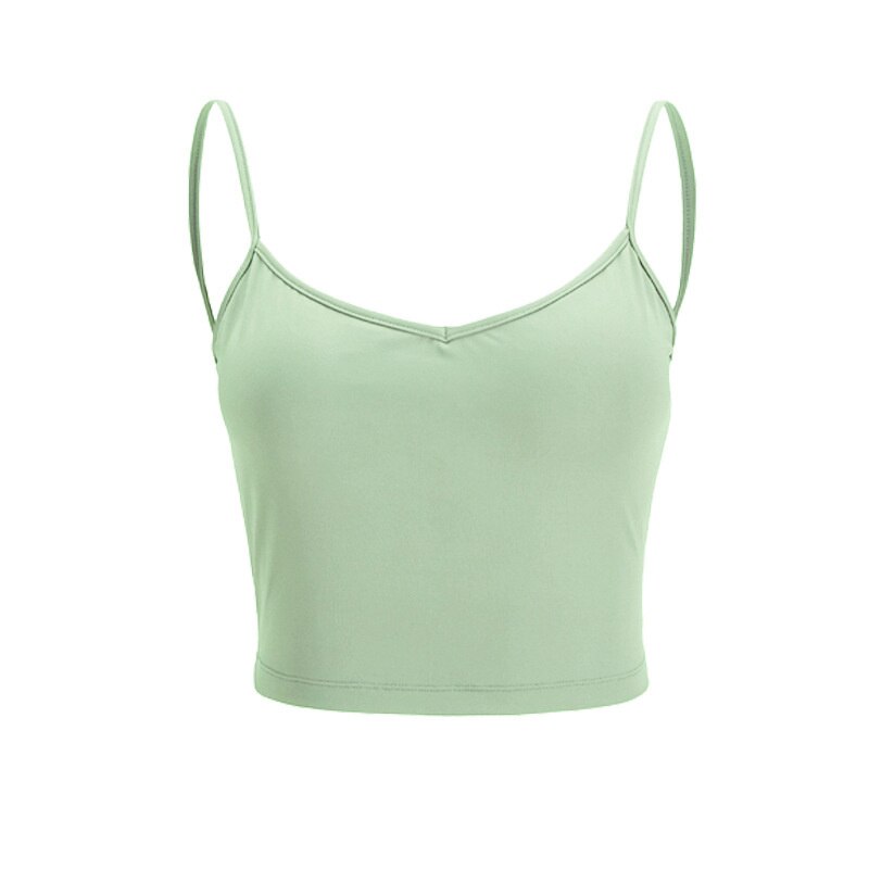 U Back Sport Underwear Push-up High Support Yoga Bra Gym Elastic Beautiful Workout Crop Top Women Thin Shoulder Strap