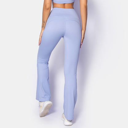 New Beauty Yoga Clothes Cloud Sense Running Fitness Wide Leg Pants Nude Sense Brushed Sports Tights