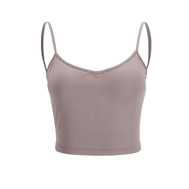 U Back Sport Underwear Push-up High Support Yoga Bra Gym Elastic Beautiful Workout Crop Top Women Thin Shoulder Strap